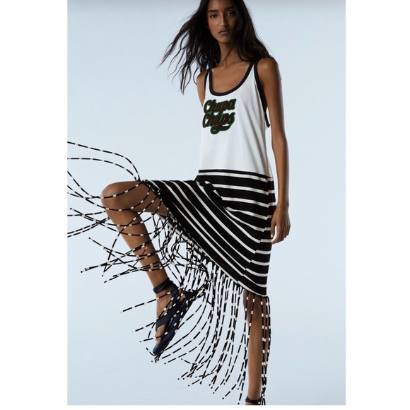 Zara Chupa Chups Fringed Dress - Picture 1 of 7